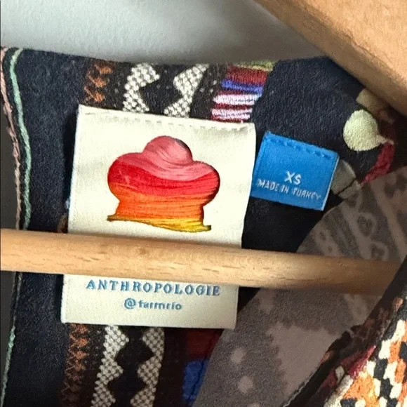 Farm Rio for Anthropologie Carlotta abstract patterned long-sleeve dress XS - Picture 6 of 11